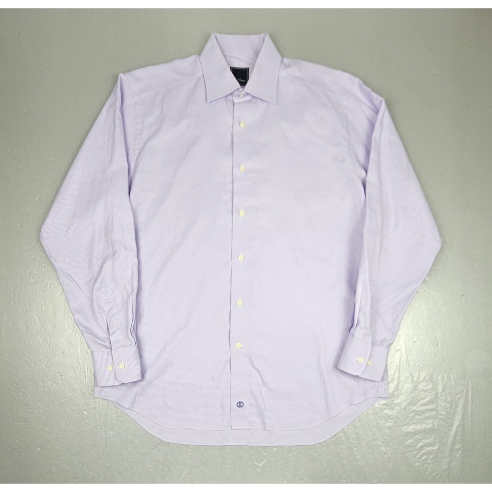 David Donahue Dress Shirt Mens 16 34/35 Long Sleeve Button Up Purple Regular Fit